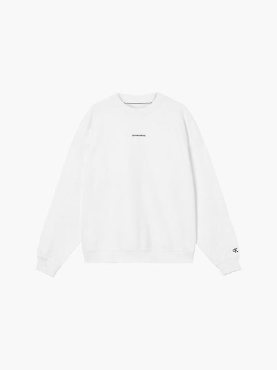 Calvin Klein Ruhák HU220406 | Calvin Klein Plus Size Organic Cotton Női Pulóver Világos Fehér